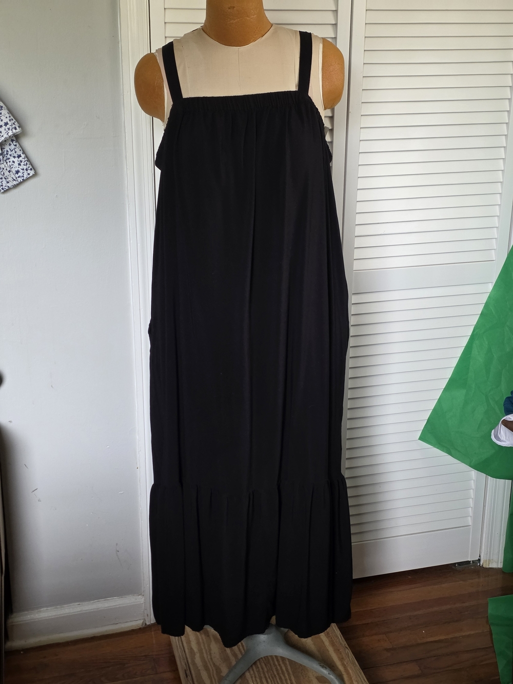 Old Navy Black Rayon Maxi Dress XXL Sleeveless Flowy Summer Casual